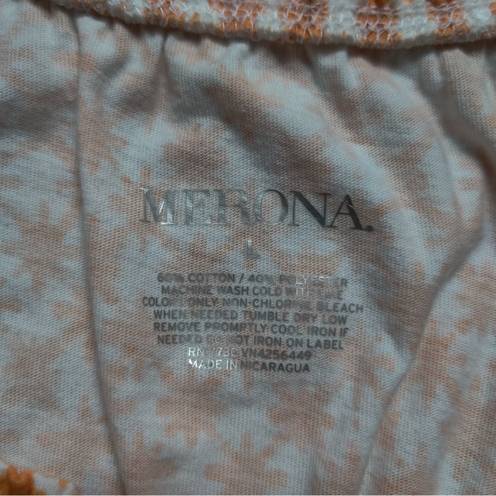 Merona Starry Orange and White Tank Top Floral - Picture 2 of 4